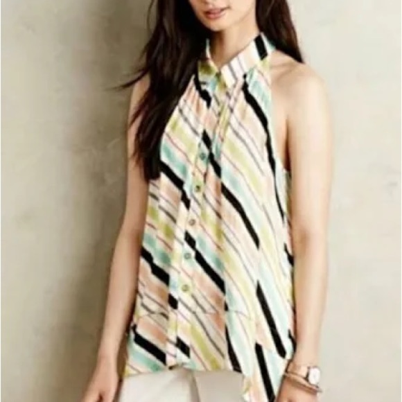 Anthropologie Tops - maeve anthropologie striped swing sleeveless button down blouse